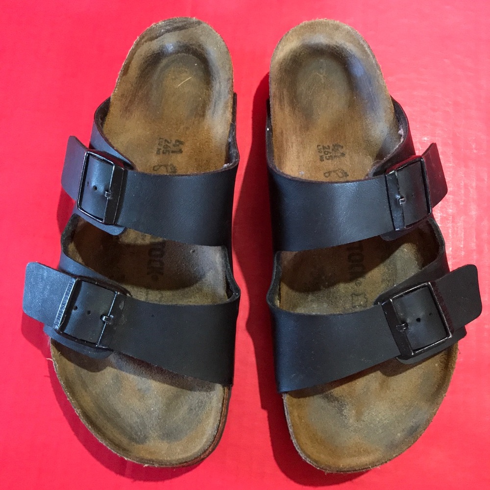 Birkenstock Black Arizona Leather Sandals Size 41